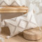 ATMACA Kissenbezug Beige Geometrische Stickkissenbedeckung Boho Ethnic Kissenbedeckung Mit Pompom 45X45Cm/ 30X50 cm Home Decoration-K 30X50Cm