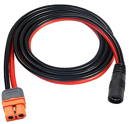 RIIEYOCA XT60I-F Adapter zu DC 8mm Stecker Adapter,XT60 Buchse zu DC 7.9mm x 0.9mm Buchse 14AWG Stromkabel,für tragbare Stromstation Solar Generator Solar Panel(1M/3Ft)