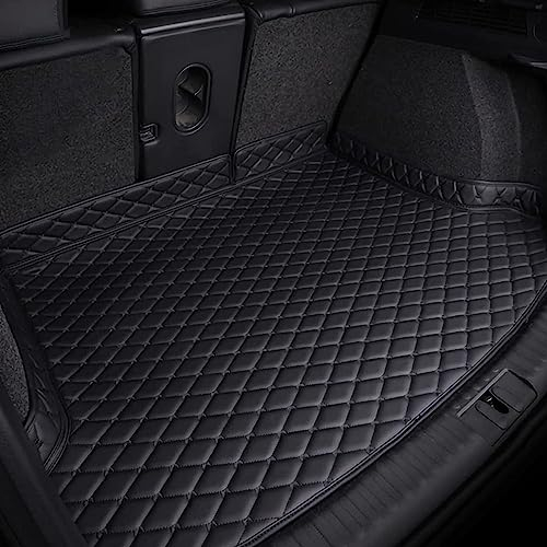 CAKERS Auto Leder Kofferraummatten für V-W Tiguan II Allspace 7-seat 2017-2022, Kofferraumwanne Cargo Schutzmatte Kofferraum rutschfest ZubehöR,A/All-Black
