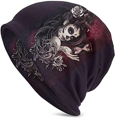 KWQDOZF A236 Beanie Herren Damen Unisex Totenkopf Wintermütze Mütze
