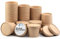 CaterCo Disposable Soup Containers with Lids - Kraft Takeaway Paper Soup Cups, 12oz 340ml, Microwave & Freezer Safe Container, Eco-Friendly, Storage for Ice Cream and Soup Bowl 25 Pack