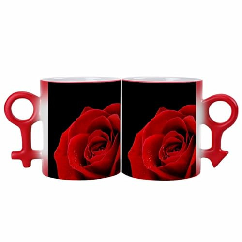 ducanll Large Red Roses-Expresso Cup Coffee Glasses Set of 2-Gifts for Mom-Mugs for Women,Teacher Gifts Small Gifts Cute Stuff Gifts for Parents