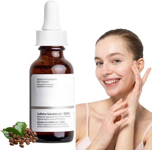 Koffeinlösung 5% + EGCG, Koffein-Augenserum, Augencreme gegen Augenringe und geschwollene Augen, Augencreme gegen Anti-Aging-Falten, Entfernung von Tränensäcken, Verblassen von Fältchen