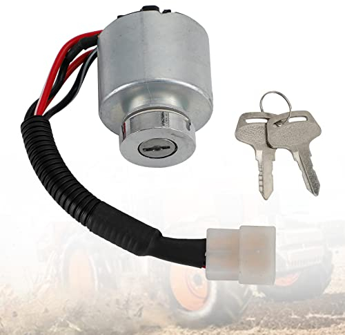 Topteng Interrupteur d'allumage 37410-59110 3741059110, Accessoire Tracteur Agricole pour Kubota B1550D B1750D avec 2 clés