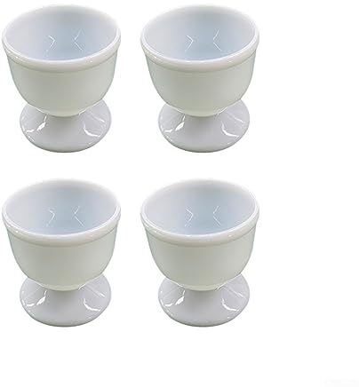 Set di portauova bianco, porta uova sode, morbide, dure, per la colazione, in ceramica, regalo di inaugurazione della (4 pezzi)