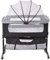 Kedia Babybetten mit Moskitonetz, Baby Beistellbett mit Rollen, Reisebett Baby, Baby-Spielbett Höhenverstellbar, Tragbares Kinderreisebett (92 * 58 * 70-90cm Schwarz)