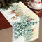 Tischläufer Weihnachten Bäume REH, Saisonale Winter Weihnachten Küchen Esstisch Dekoration, Weißem Grünem Leinen Weihnachten Tischläufer für Weihnachten Urlaub Party Dekorationen(183 x 33 cm)