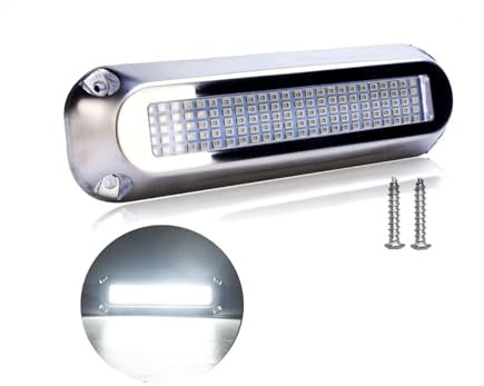 KOVNISE LED Underwater Light for Boats 316 Stainless Steel Boat Transom Mount Light, Waterproof LED Lights/Marine Lights 10-30V,for Stern Interior Navigation Deck Courtesy Night Fishing (White)