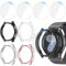 Jvchengxi 4+4Pezzi Cover 44mm per Samsung Galaxy Watch 7 Pellicola Protettiva, AntiGraffio PC Custodia + HD Vetro Temperato Protezione Schermo Protezioni Case (Nero+Argento+OroRosa+Chiaro)
