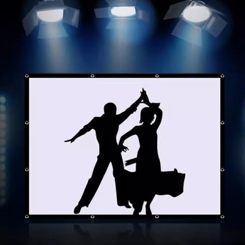 ILOOXI 100 120 200 250 Inch Projector Screen, Foldable Anti-Crease Projection Screen, 16:9 HD Portable Movie Screen Outdoor Indoor Home Theater Screens Washable ﻿(4:3,200inch)