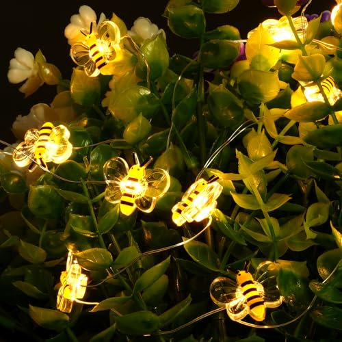 URAQT Luminosa per esterni, 3 m Catena Luminosa Bianco Caldo, 30 LED Luci Decorazioni Stringa Ape Giardino Impermeabile, Luci Albero di Natale Esterno per Casa Interno Festa Matrimonio Giardino