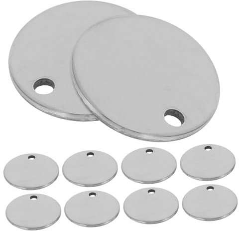 CANIGHT Etiquetas De Acero Inoxidable Para Perros Orificio Para Collar 10 Placas