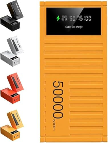 2024 New Super Fast Charging 66w Porous Power Bank with Lanyard, Container Shape 50000mah Power Bank 22.5w Fast Charging Portable Charger with LED Display, Compatible with Phone Tablet Outdoors Travel