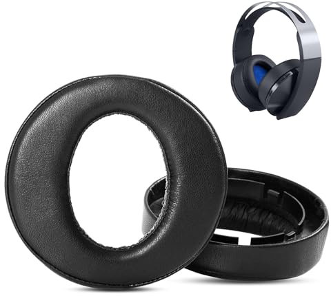 ACCOUTA Almohadillas Compatibles con los Auriculares Inalámbricos Sony PS4 Platinum Reemplazo de Almohadillas con Cuero Proteico Más Suave y Espuma de Memoria