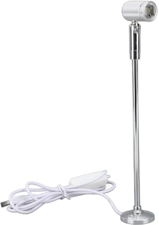 Jwthee LED-Mini-Spot-Licht, Stehschrank-Spotlight-Lichter, Innen-Bilderlichter, Kunstlichter zum Malen von Pflanzen, Schmuck-Vitrine (White Light)