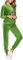 Irevial Tuta Velluto Donna Ciniglia da Ginnastica in Velluto Tuta da Casa Set Sportiva Tuta Calda Donna Giacca da Donna con Cerniera Pantaloni di Velluto per la primavera,inverno Verde prato, S