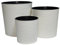 HappyFlower Set mit 3 Größen Blumentopf Pflanzkübel inkl. Einsatz rund Meißel-Optik Übertöpfe (Creme (Beige) 3er Set)