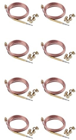 Wlauqueta 8 Stücke 1500Mm Gasherd Universal Thermoelement Kit M6X 0,75 mit Überlauf Mutter (40) Thermoelement