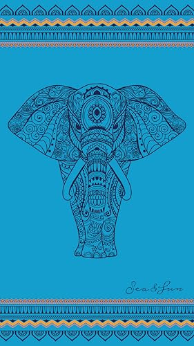 Miracle Home. Strandtuch aus ägyptischer Baumwolle, Elefant, 80% Baumwolle, 20% Polyester, 140 x 175 cm, 11874
