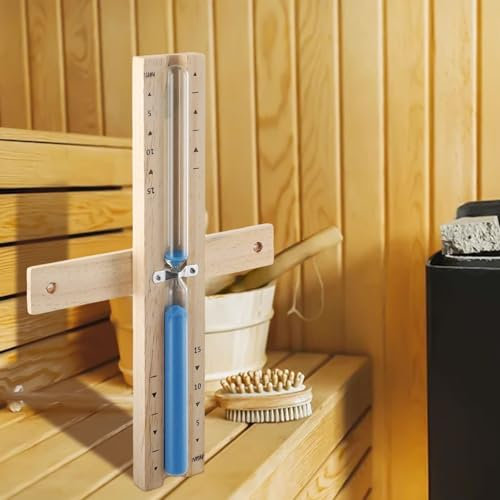 Sablier de 15 minutes pour sauna, haute résistance à la chaleur et à la vapeur, pour sauna, spa, 32 x 10 x 8 cm (bleu)