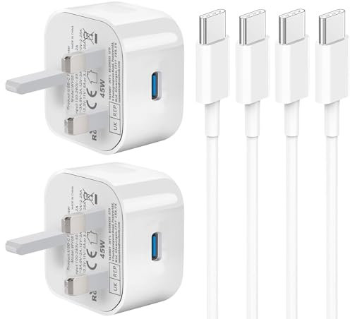 Samsung Fast Charger,2 Pack USB Type C Phone Cable and Plug Charge 45W Super Charging 2.0 for Galaxy S25/S24 Ultra/S24/S23 Ultra/S23+/S22 Ultra/S22/S20/C55/A25/A26/A16/A36/F55/A56/M55/M56/Tab A9 S9 S8