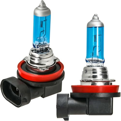 Recambo H11 Halogenlampen 12V 55W - 5500K Xenon-Look - Superweißes Licht für Abblend- & Fernlicht - Sockel PGJ19-2 - 2 Stück, E-geprüft