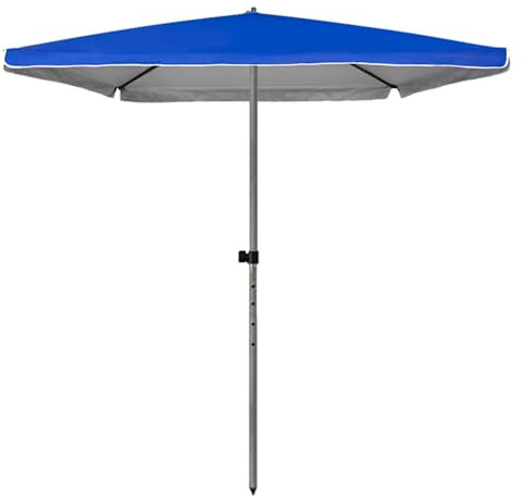 ZIHQRgE Parasol Rectangulaire de Plage à Hauteur Réglable, Ombre Marchande UPF50+ Anti-UV Parasol d'Extérieur pour Jardin, Étals de Marché, Bleu(220cm(7.2ft))