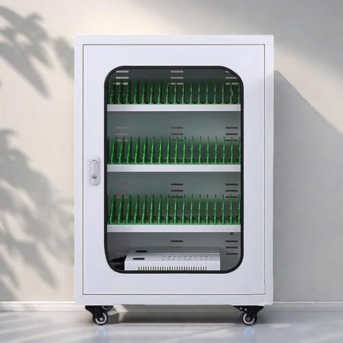 Giuggiolared Cell Phones Charging Station, Cell Mobile Phone Steel Locker with Charger Charging Station, Cell Phone Jail Lock Box for Classroom, Office,50slots