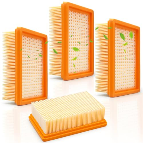Filtres Aspirateur 4 Pièces, Compatibles avec Kärcher WD4 WD5 WD6 | Pour l’aspiration de poussières et liquides avec les appareils MV4, MV5 et MV6 compatibles.