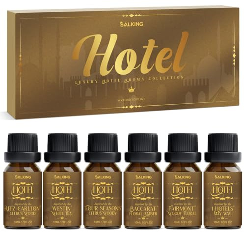SALKING Luxury Hotel Diffuser Oil Gift Set, Premium Essential Oils Set, Fragrance Oils Inspired by The Most Popular 5-Star Hotel Scents, Aromatherapy Oil for Candle Soap Making