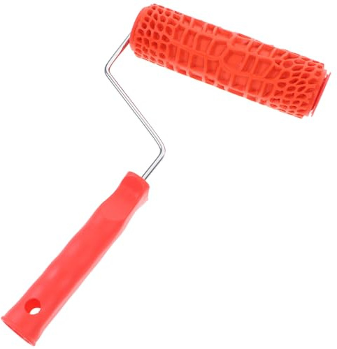 Kisangel 7 Zoll Strukturwalze mit Griff, Gummi Texturwalze für Wanddekoration, Musterrolle DIY Wandzimmer, Tapeten Imitation Farbroller Holzmaserung, Premium Prägewalze Tapezierwerkzeug