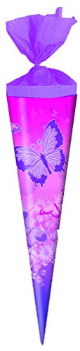 Schultüte / Zuckertüte / Länge: 35cm / rund / Schmetterlinge