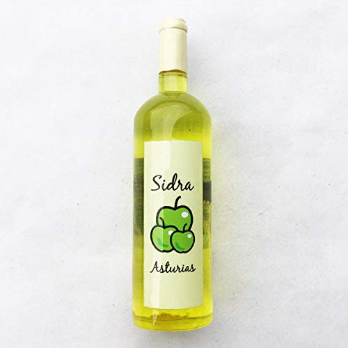 Imán 3D para nevera con diseño de sidra de Asturias España para regalo, recuerdo de viaje, decoración del hogar y la cocina, imán magnético para nevera Asturias España