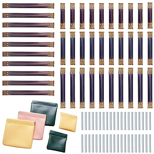 PandaHall Elite 40 Stück Metall Interner Flex Rahmen, 4 Größen Kussverschluss Federclip Flex Taschenverschlüsse für Taschen Geldbörsen DIY-Handtaschenscharniere, Antik-Bronze, 15/12/10/8 cm