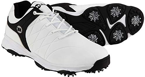 Ram Golf FX Tour Mens Waterproof Golf Shoes- White/Black- UK 6