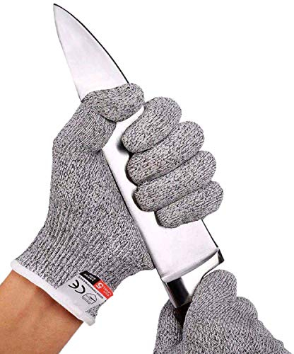 Cut Resistant Kitchen Gloves, 1 Pair Anti Cut Kitchen Gloves for Cooking, Food Grade Safety Gloves, Level 5 Protection Safety Glove for Oyster Shucking, Fish Fillet Processing, Mandolin Slicing (XS)