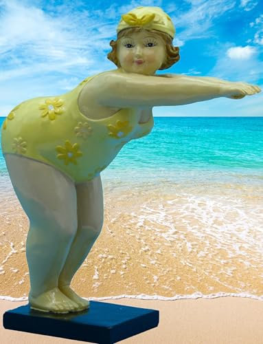 Pommerntraum ®| mollige Badelady - Maritime Badenixe - üppige Dame - Nana - Dekorations-Figur Sammlerfigur Badezimmerdekoration (Leonie)