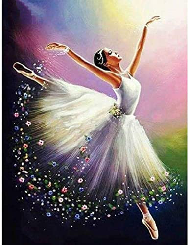 Zariocy 5D Diamond Painting Adultes Ballet Danseur Danseuse, DIY Broderie Peinture Diamant Painting Kit Complet, Tissu En Toile IdÉal Pour La DÉcoration À La Maison Salon Chambre Bureau 30x40cm