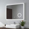 EMKE Backlit Illuminated Bathroom Mirror with Shaver Socket 900x700mm, Wall Mounted Multifunction LED Bathroom Vanity Mirror with Touch Switch, Demister Pad and 3x Magnifier [Horizontal]