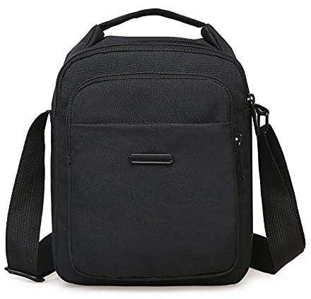 ANPTER Umhängetasche Herren Schultertasche Crossbody Herrentasche Handytasche Herrenhandtasche Kleine Umhängen Tasche Shulder Bag Messenger für Freizeit Urlaub Ausflug Spaziergang Wandern(Schwarz)