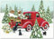 PUNCH STUDIO Weihnachtskarten mit rotem Truck, 12 Stück (50400)