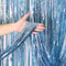 Lametta Vorhang Hellblau Glitzer - OEMG 4 Stück Glitzervorhang Lametta Hellblau,1mx2.5m Metallische Lametta Vorhänge Hellblau, Folienvorhang Hellblau Glitzer Vorhänge Party für Weihnachten,Geburtstag