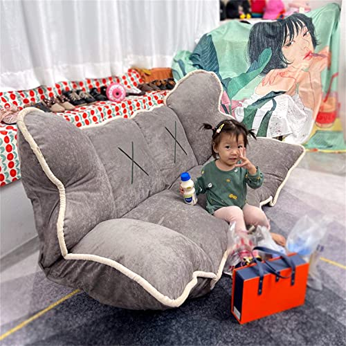 YXDFG Sofa-Sitz-Stuhl Verstellbares Winkel-Schlafsofa Zweisitziges Bodensofa Schlafsofa Niedriges Sofa Modisches, Flauschiges, Niedriges Sofa Aus Baumwolle Und Leinen,Grau,180×105×21cm