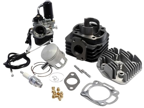 2EXTREME Zylinder 70ccm Sport mit 17,5mm Vergaser und Hauptdüsen kompatibel für Minarelli liegend AC 2T