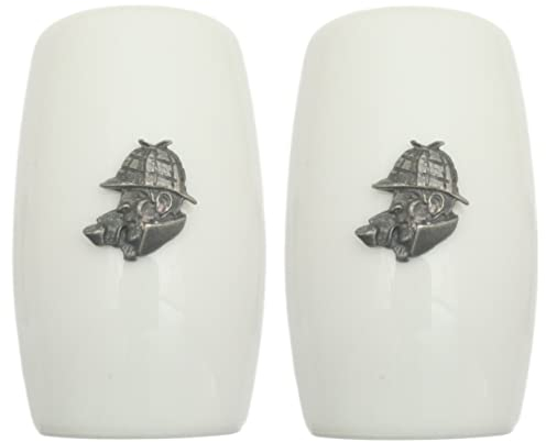 Sherlock China Salt and Pepper Shakers Cruet Set Modern White CSP 323