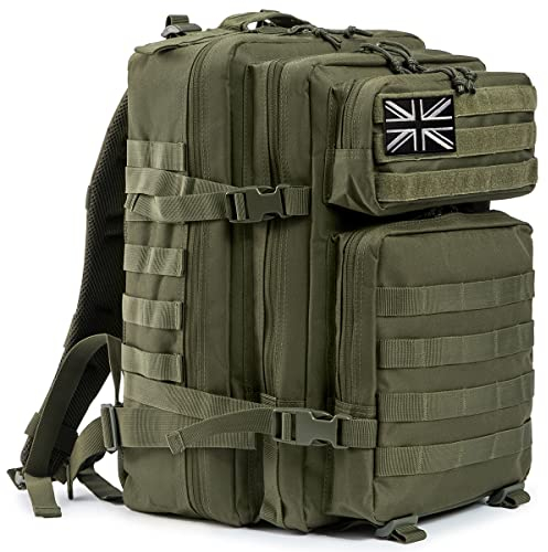 QT&QY 45L Military Tactical Backpacks Molle Army Assault Pack 3 Day Bug Out Bag Hiking Treeking Camouflage Hunting Rucksack