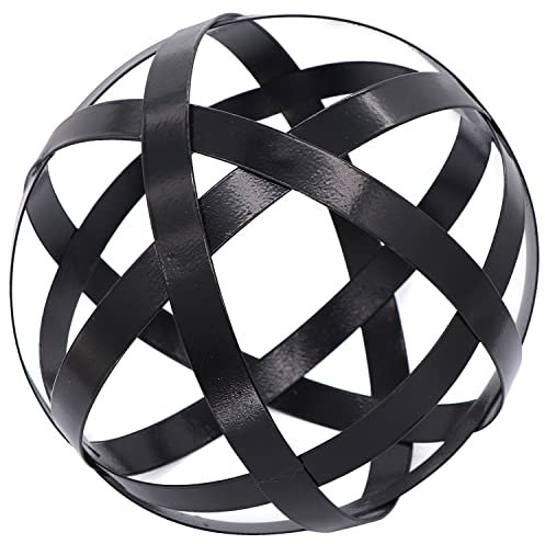 Dekorative Kugel Metallband Kugel Kugeln dekorative Kugeln Heimdekoration Akzente Tischdekoration für Wohnzimmer, Küche, Schlafzimmer Mittelstück für Esszimmer Couchtisch, Beistelltische (schwarz)