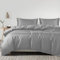 LINENWALAS Bettwäsche-Set aus 100 % Bio-Eukalyptus-Tencel, 3-teilig, mit Reißverschluss und Eckbändern, weichste kühlende Luxus-Bettwäsche, perfekt für Haar und Haut (Doppelbett, Silber)