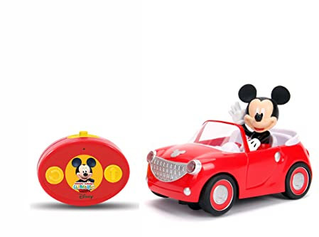 Jada Majorette 7/253074000ONL Disney - RC Mickey Roadster - Voiture Télécommandée - Figurine Mickey Incluse - Dès 3 Ans - 253074000ONL, Rouge