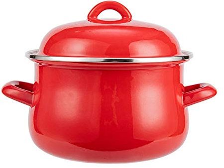 Cocotte Petite Casserole Plat Binaural Peu Profond À Induction À Induction avec Un Revêtement en Émail Dur Couleur Macaron 2L (Color : B)
